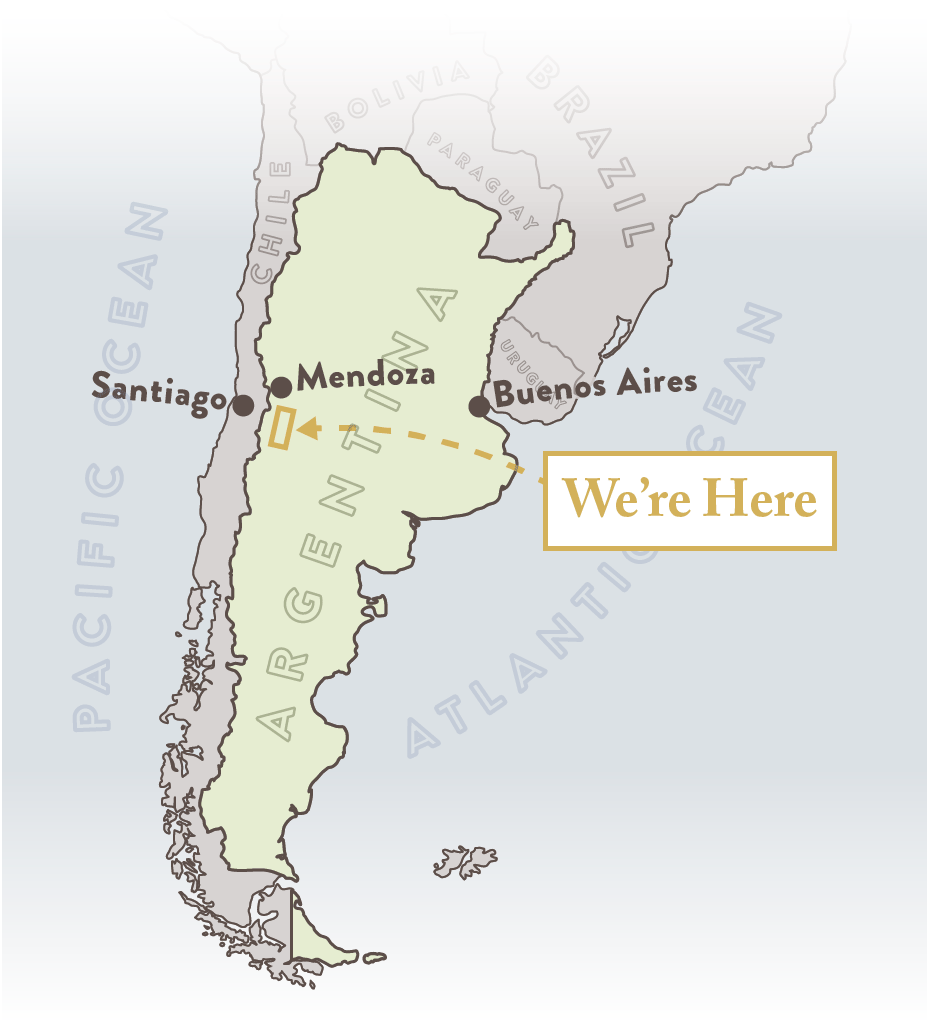 Map showing Location of the Uco Valley